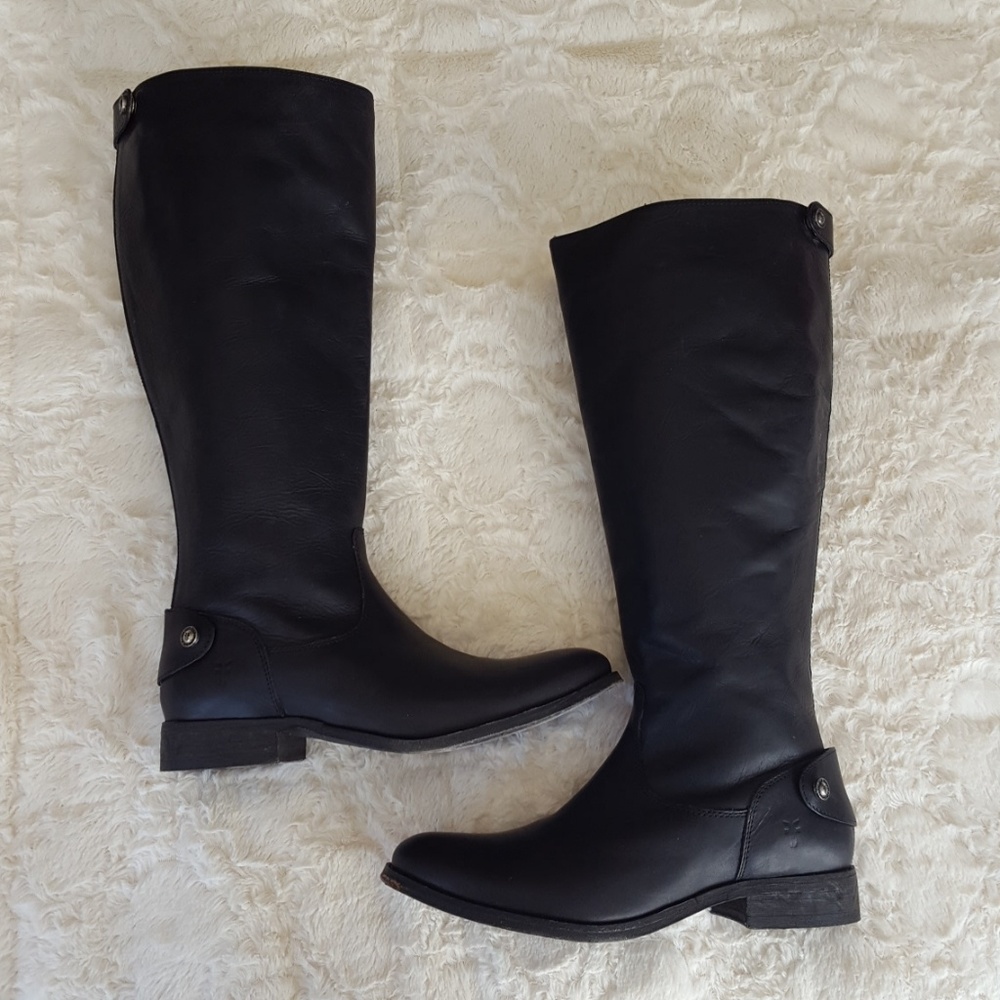 Frye Melissa Button Back Zip Boot, black, size 8.5